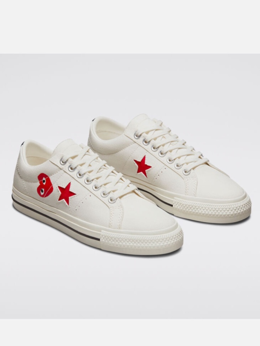 Comme des Garçons PLAY x Converse One Star Sneakers Mens 3.5‎ Womens 5